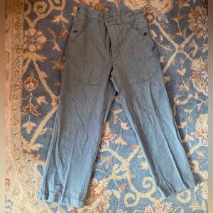 Vintage Gray Green Cotton Women's Trousers